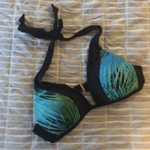 Palm Branch Halter Swim Top